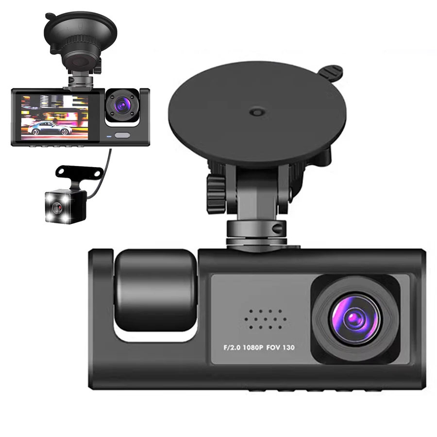 Hd 1080p Wi-Fi 3 объектива видеорегистратор с голосовым управлением Мини-Автомобильный ночного видения G-сенсор 24H парковочный монитор 4k