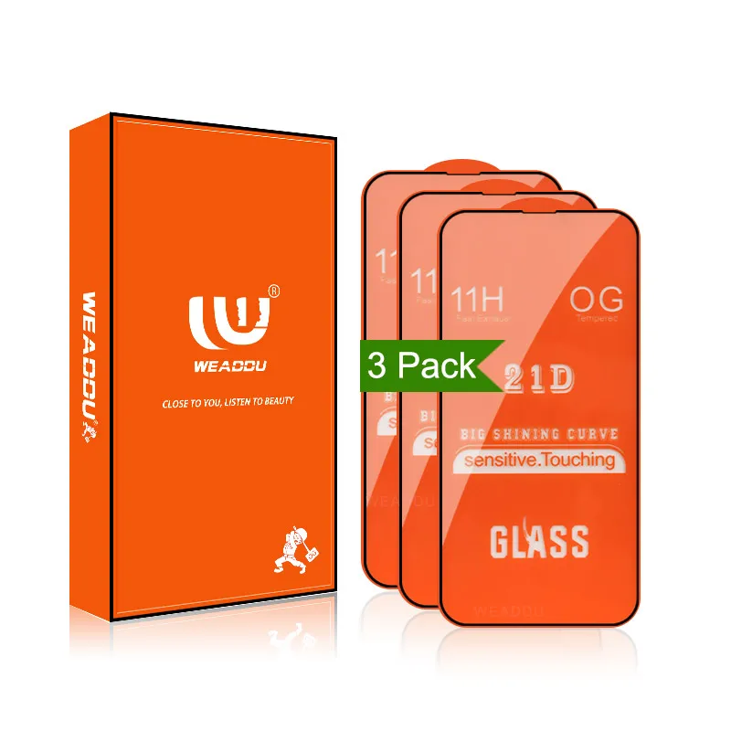 3PACK  Wholesale 9d Tempered Glass Screen Protector For iPhone 11 12 13 Pro Max