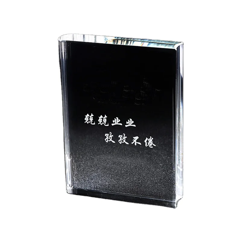 3D Laser Crystal Book Paperweight Trophy For Souvenirs Gift