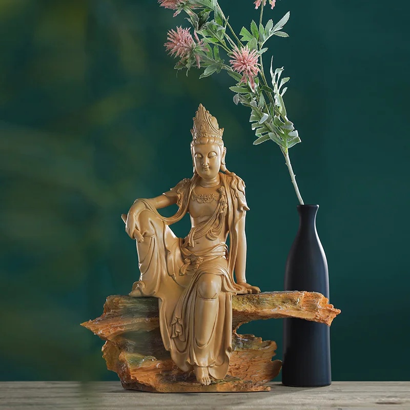 Custom Imitation Wood Resin Metal Ceramic Crystal Buddhism Standing Sitting Laughing Buddha Figure Statue for sale