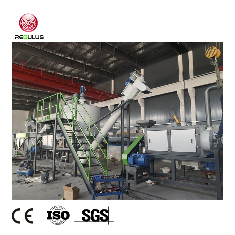 High Productivity 1000kg/h PET Bottles Crushing Washing Line Plastics Bottles Washing Drying Line