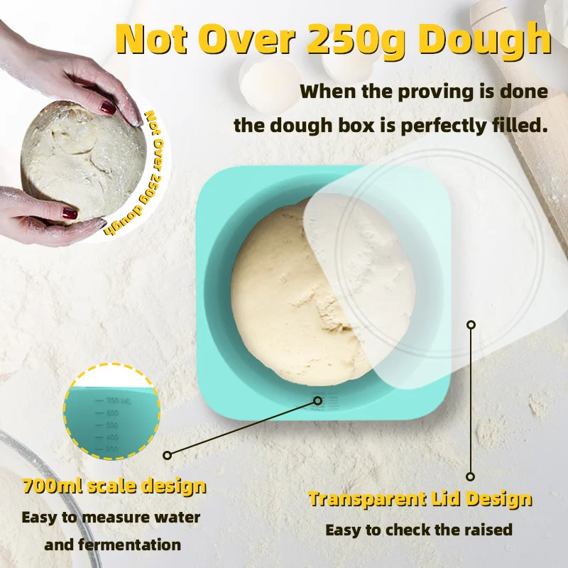 Exclusive Design Pizza Dough Proofing Containers for Artisan Pizza Food Grade Silicone Stackable Dough Proofing Boxes with Lids