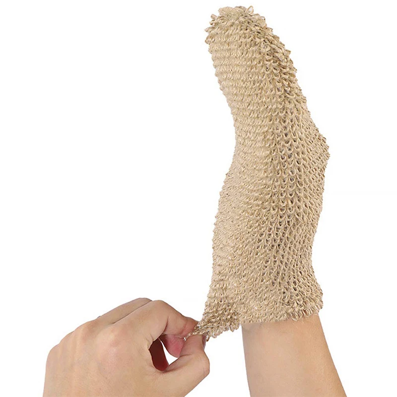 Wholesale Shower Products Private Label 100% Eco-friendly Plant Fiber Jute Hemp Natural Body Exfoliating Bath Gloves