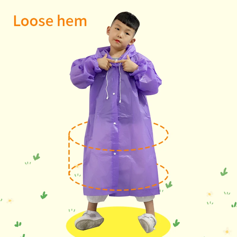 Fashion Nice non-disposable eva Children Portable Pink Raincoat kids Rain Coat