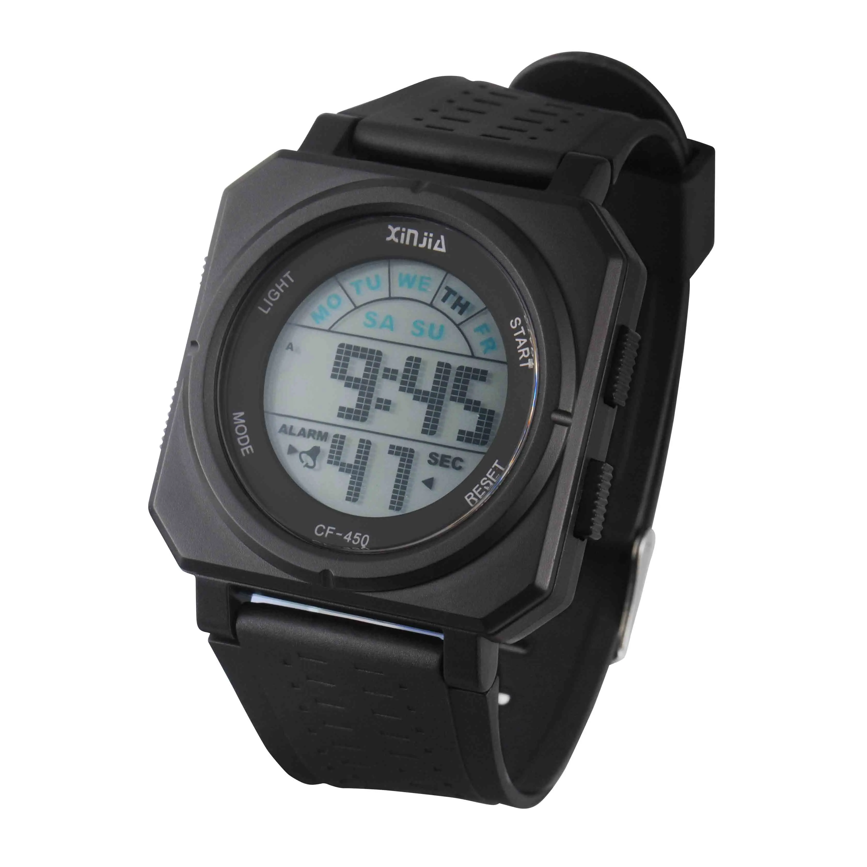 Xinjia large water resistant sport digital wristwatches  alarm orologi stainless steel plastic stopwatch