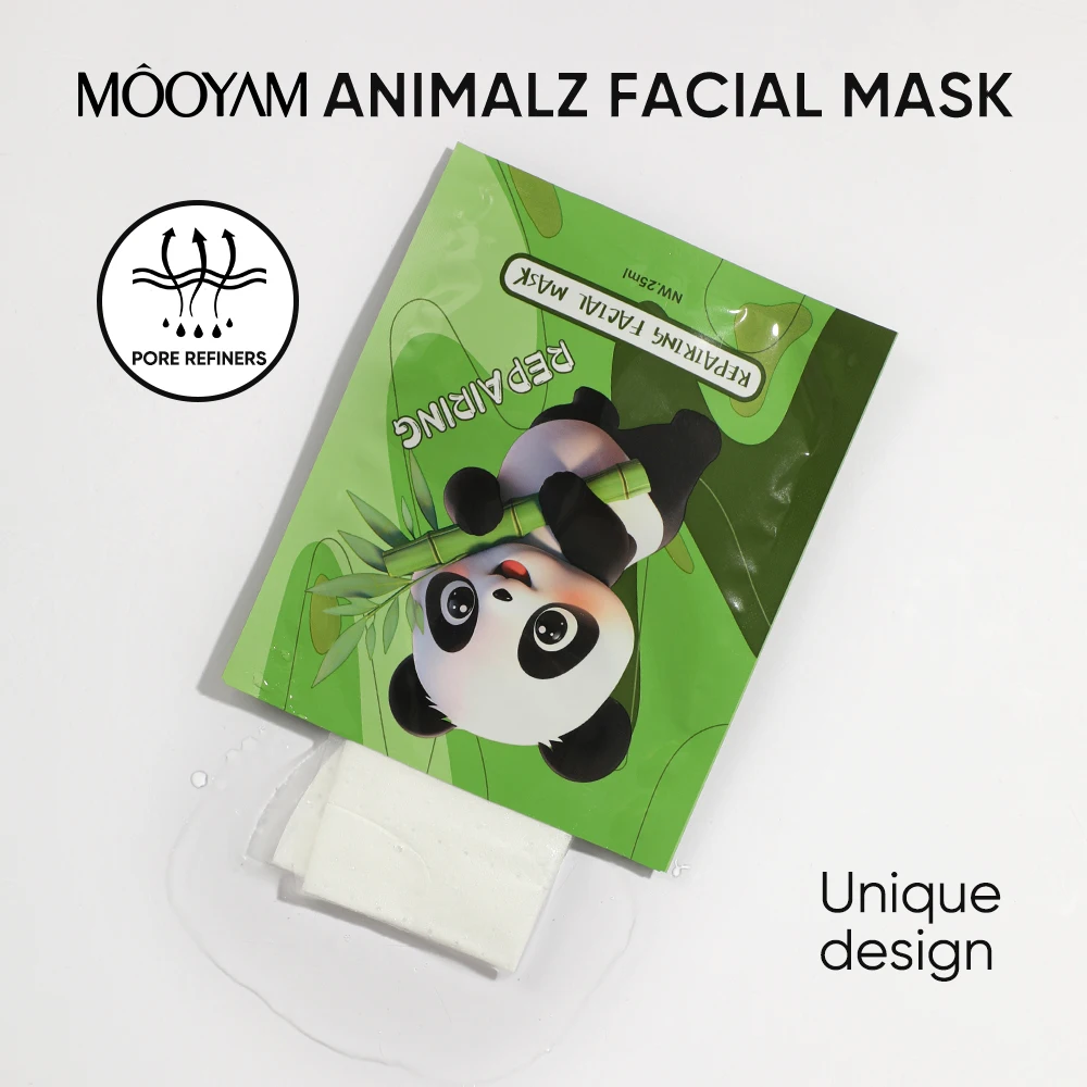 Private Label Animal Face Mask Sheet Tencel Material Skin Care Hydrating Firming Anti Aging Long Term Moisturizing Facial Mask