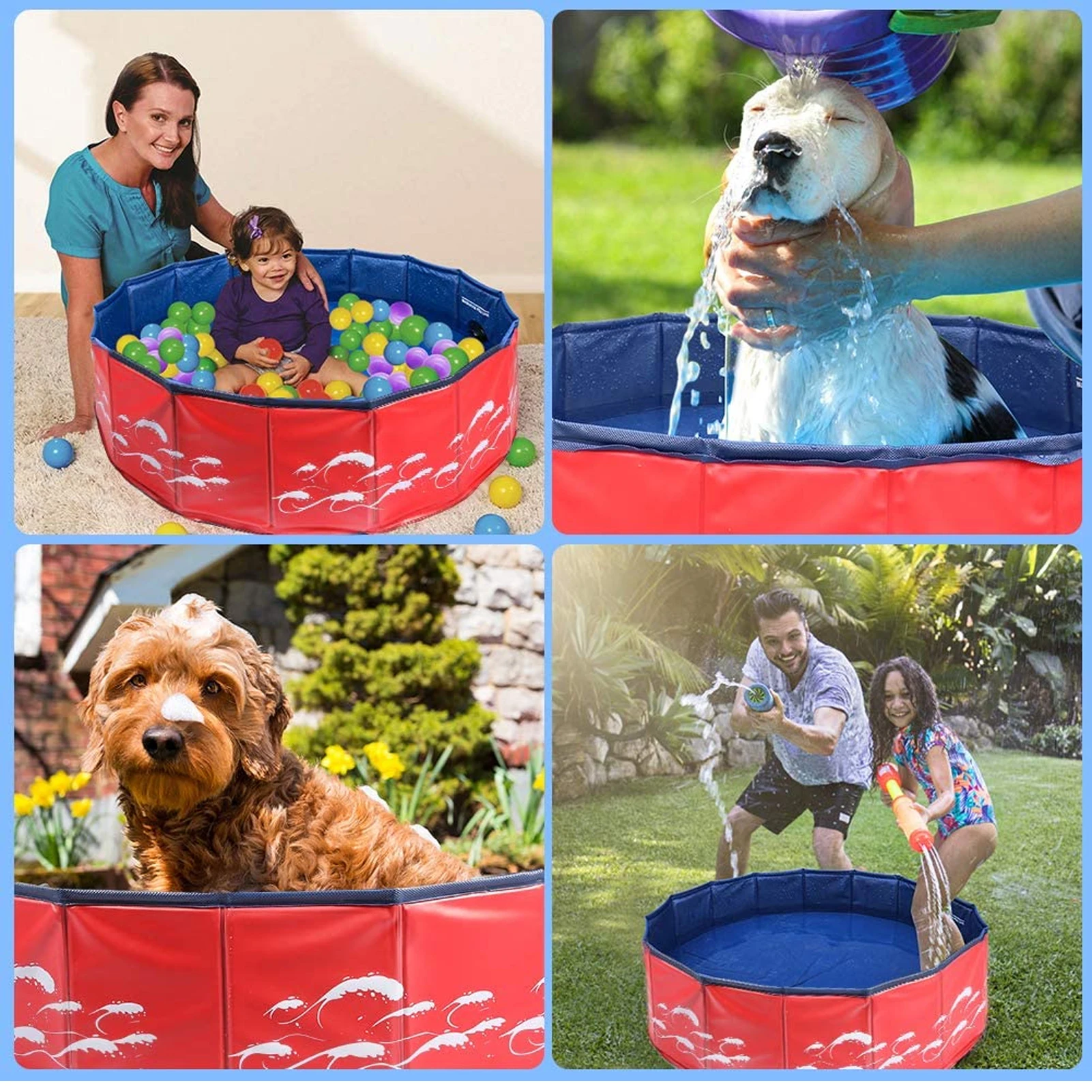 Folding pet pool factory supply dog cleaning bath play pool summer pet play Dog Shower & Bath Accessories