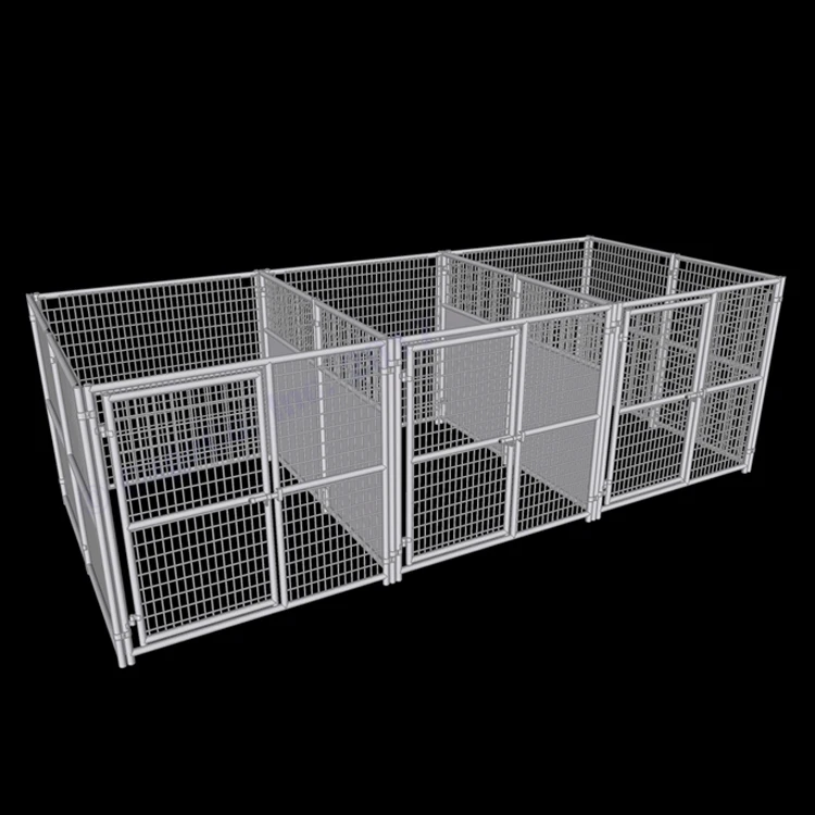 heavy duty black outdoor dog 3 run kennel panel system common wall for wholesale