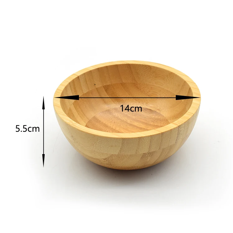 5.5 inch eco friendly bamboo salad fruit bowl for kitchen