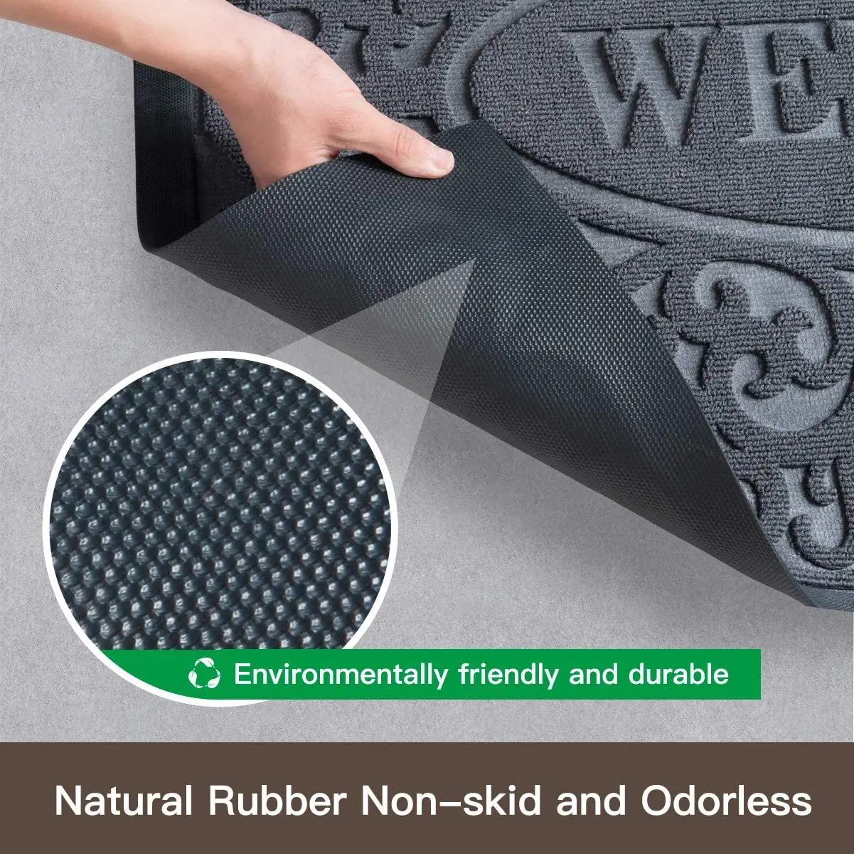 Custom Extra Durable Rubber Door Mat Non-Slip Floor Mats Luxurious comfortable welcome mats for front door