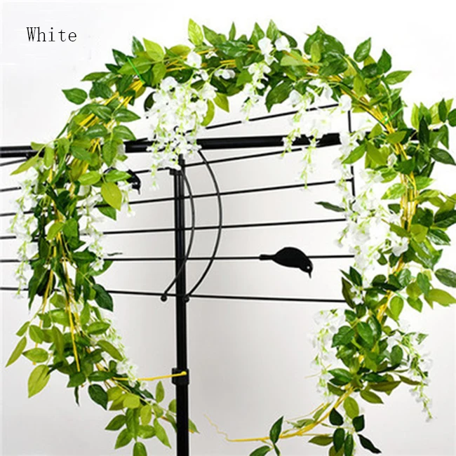 Artificial Flowers Wisteria Garland Artificial Wisteria Vine Hanging Flower Greenery Garland For Wedding Decoration