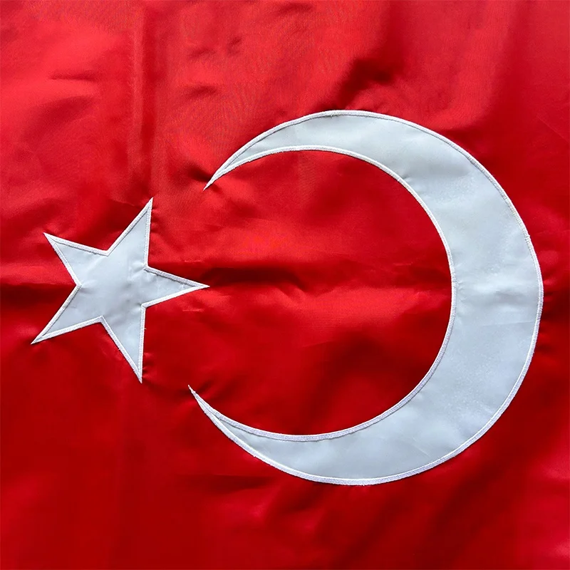2024 New High Quality Custom Hanging Turkiye Embroidered Custom Wall Flag With Wall Flag For Advertising