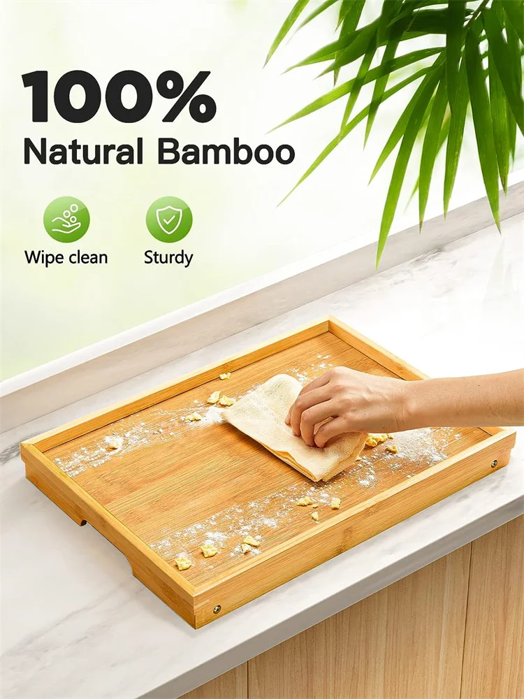 2022 eco-friendly bamboo wood adjustable bed table breakfast tray with foldable legs
