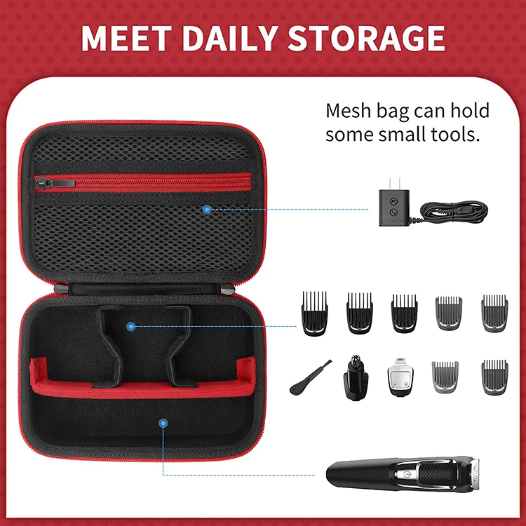 Case for Philips Norelco Multigroom Series Beard Trimmer Travel Storage Bag Hard Case Organizer