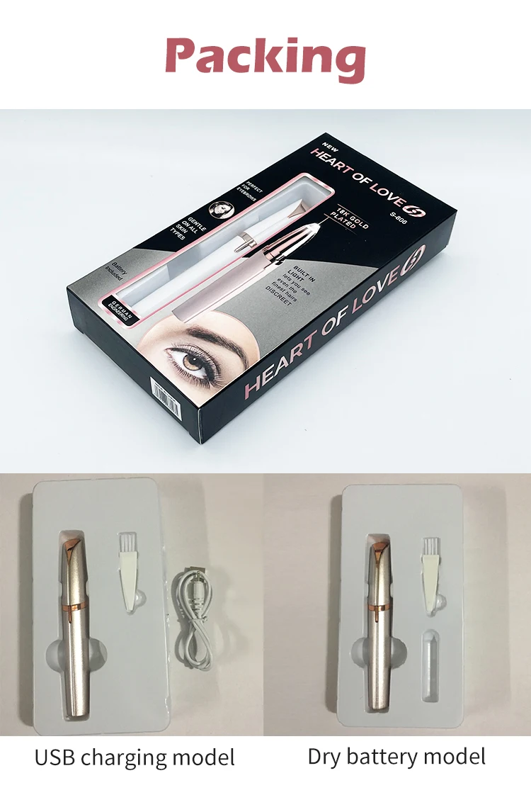 Automatic Mini Custom Logo Eye Brow Hair Remover Razor Eyebrow Underarms Bikini Painless Electric Hair Trimmer