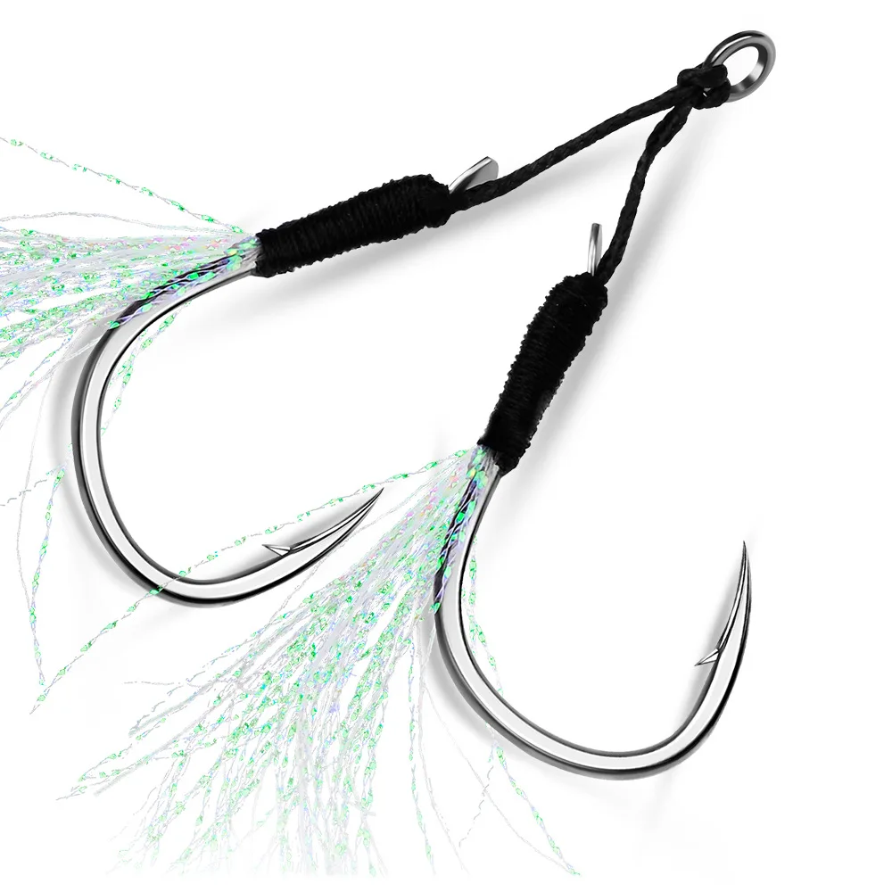 SKNA 11#-20# double assist hook high carbon steel jigging hook sea fishing hooks