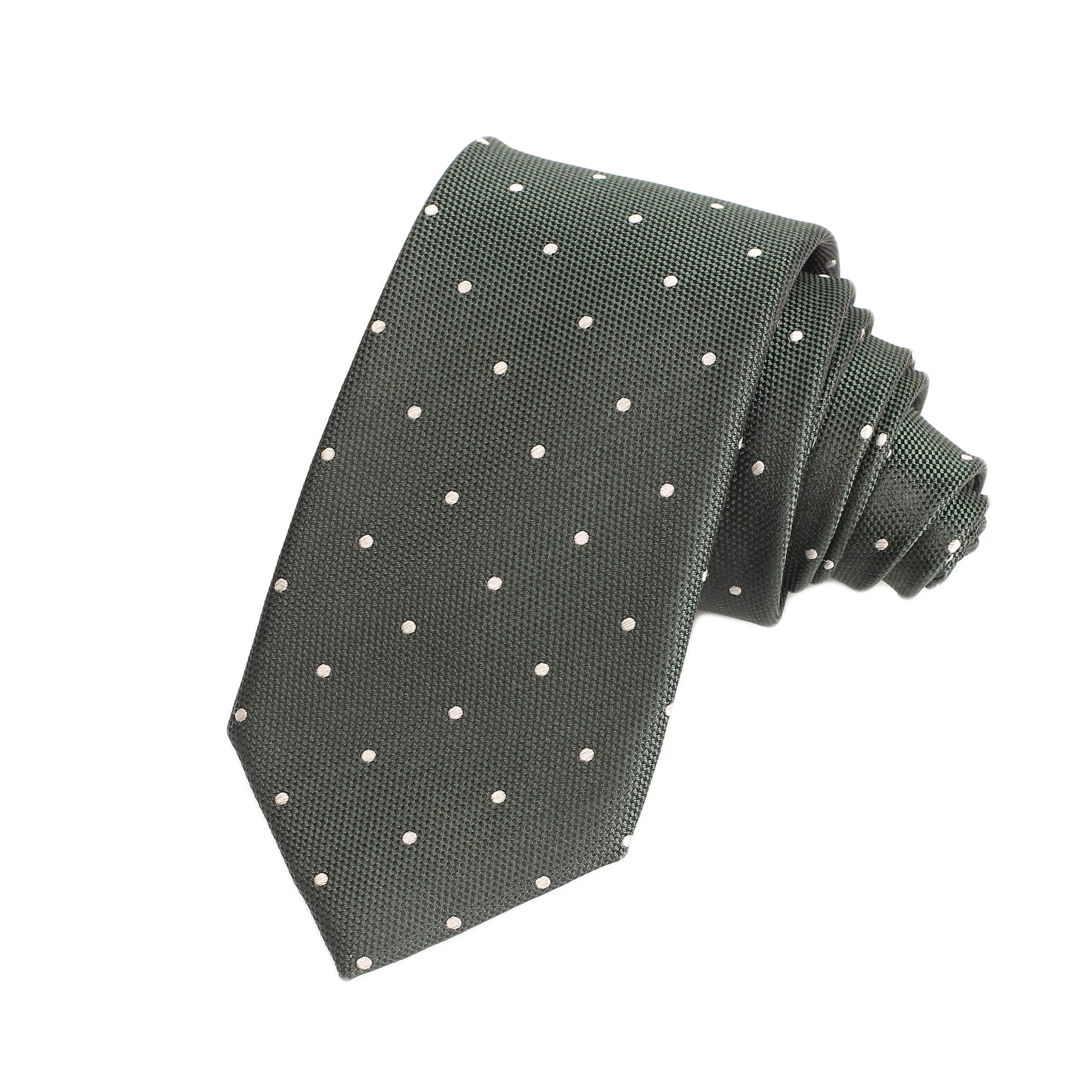 Manufacturer Handmade Dot Design Tie Custom Pattern Jacquard Woven Fashion 100% Silk Neckties for Men