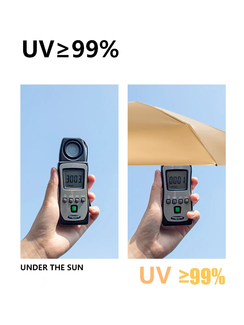 uv protection umbrella 2022 New design compact supper mini 6 folding pocket hot sale sun umbrella