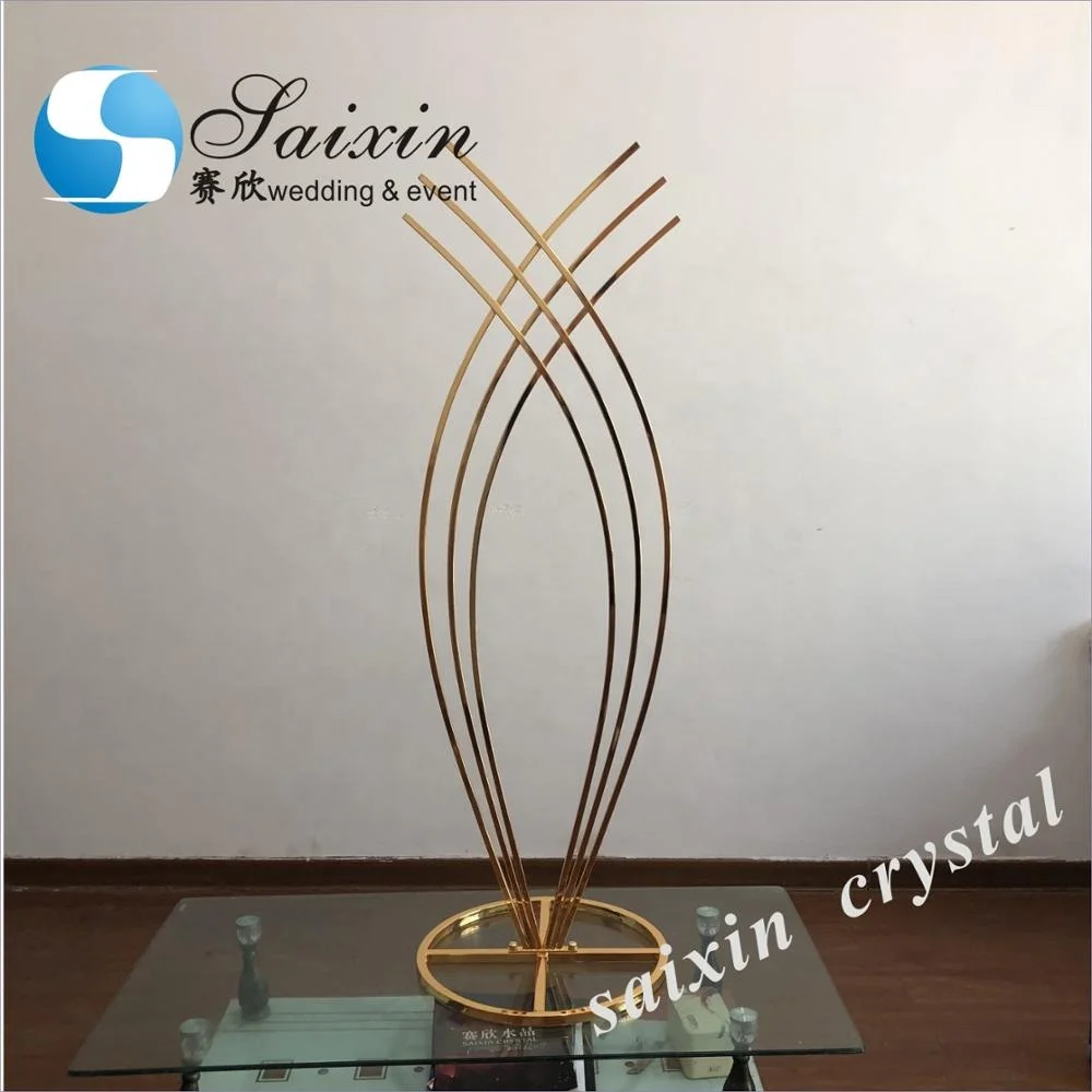 Новое поступление, Золотой металлический крест для свадебного стола, Цветочная стойка, центральные части