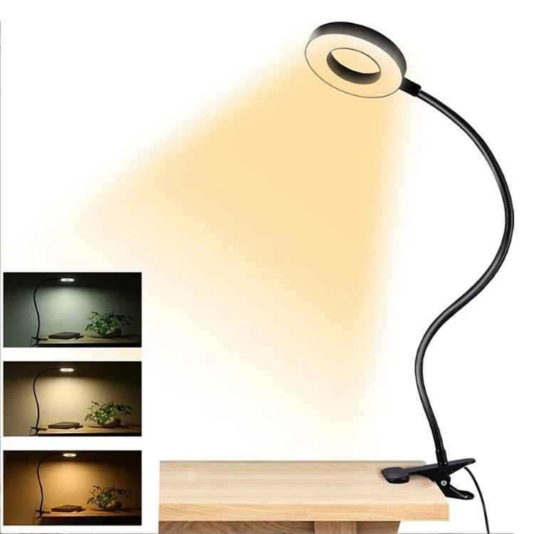 Customized 3 Light Colors 10 Brightness Levels USB Powered Music Stand Table Light Clip 5 Watt 48 LED Book Lights for reading