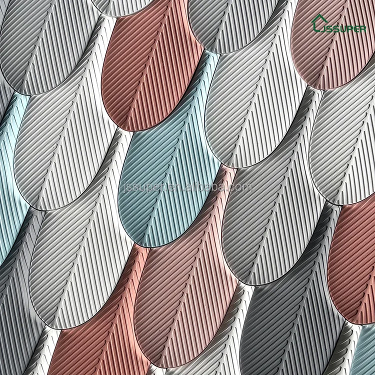 3D Three Dimensional Cement Tile UHPC Handmade Brick Personalised Brick Cafe Restaurant Background Wall Mosaic Feather Models