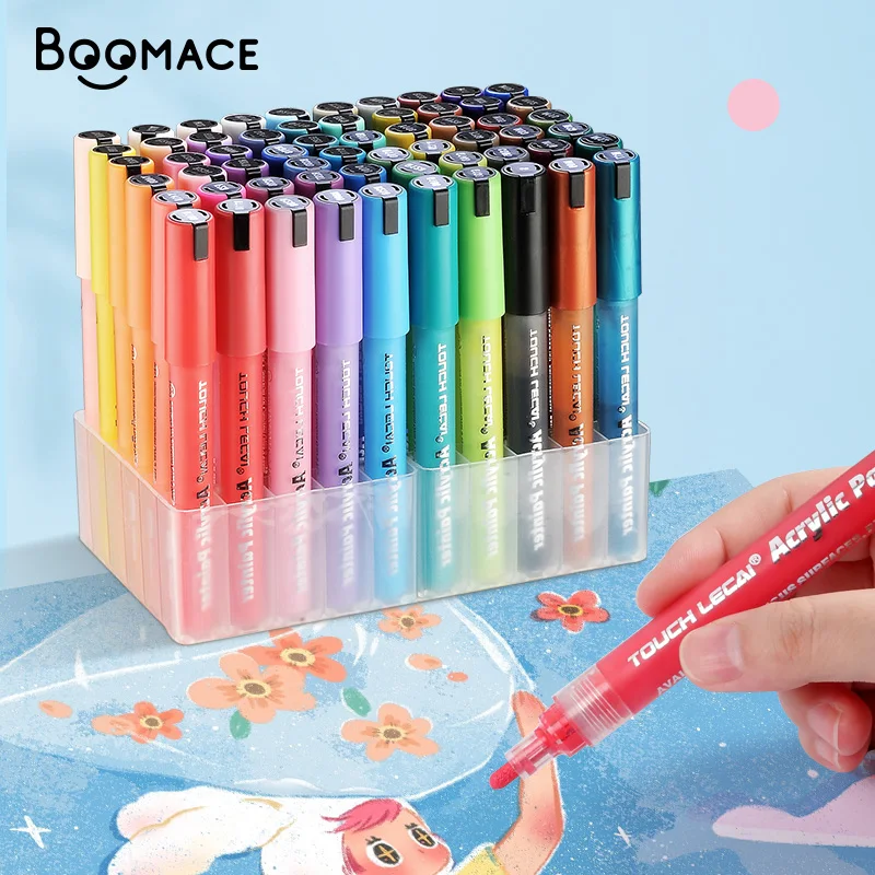 Stationery Wholesale	Private label	Acrylic Paint Pens Of 60 Colors Acrylic Base Ink Pens For Rock Painting, Glass, Ceramic