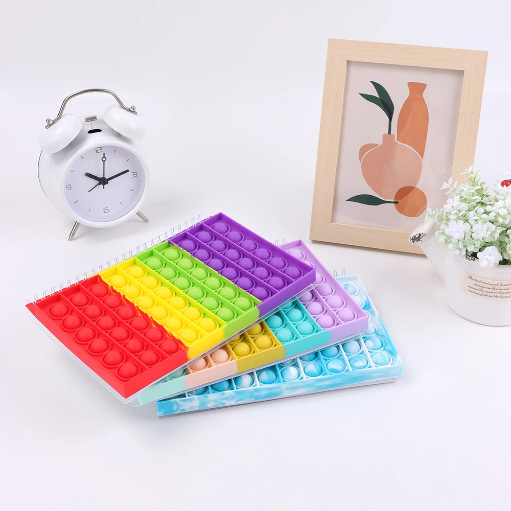 Bubble Silicone Cover Notepad Student Fidget Toys A5 Pop push up