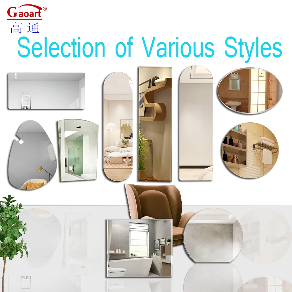 House Decor Full Length Decals 2mm Sheet Self Adhesive Panel Decorative Big Acrylic Soft Silver Wall Mirror Plate With Acrylic