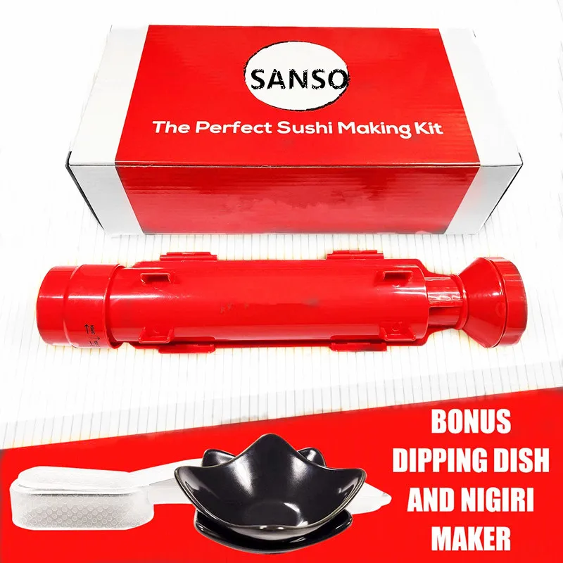 sushi maker set with Sushi Rice Roll Mold Shapes made of food-grade BPA-free plastic safe bamboo sushi maki maker