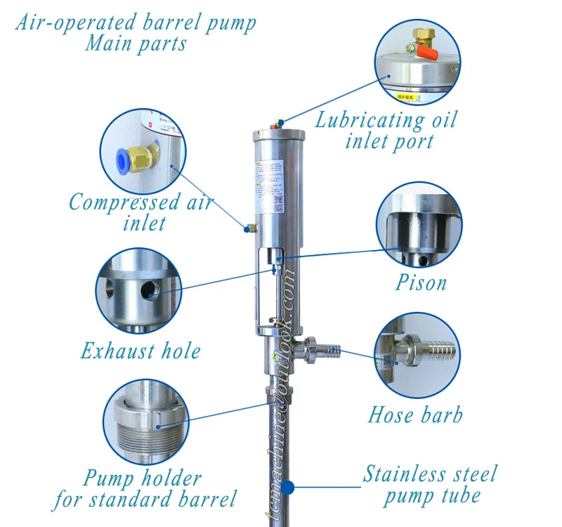 500L/H 800L/H lubrication pump air operated drum pump pneumatic barrel pump air driven barrel pump for gel glue