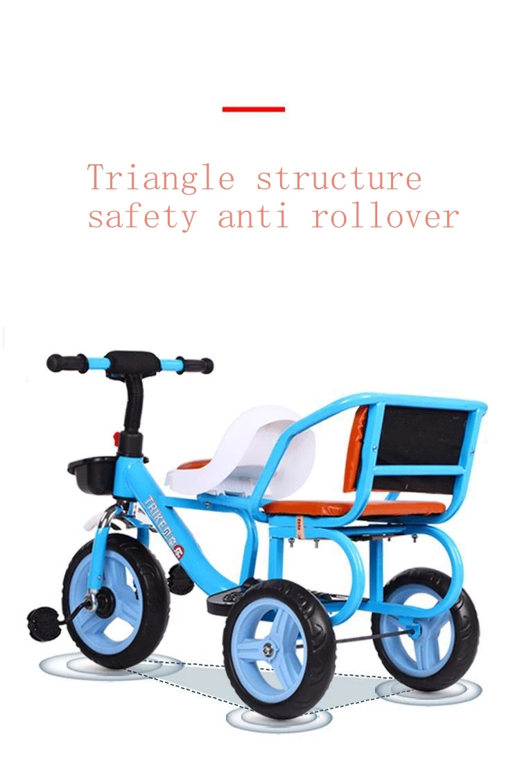 Wholesale double seat twins Factory 3 Wheels Bicycle Balance Bike Car Kids Tricycle Child 3 Wheel Kids Baby Tricycle Low Moq