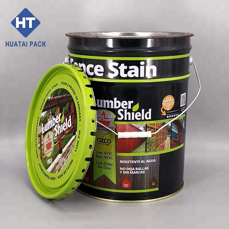 UN Approved 20 liter Tin Pail With Flower Lid And Handle 5 gallon Steel Drum for Paint Chemical