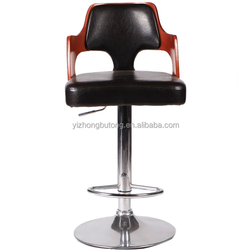 Simple modern furniture can be customized reliable back bar stool leather adjustable rotating bar stool