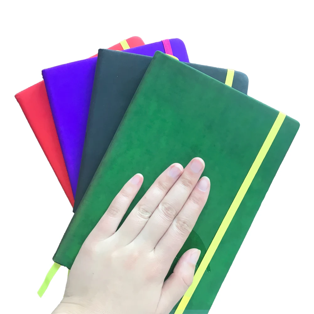 
Custom A5 Hardcover PU Leather Heat Discoloration Notebook with Elastic Band 