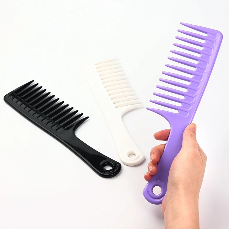 Wholesale Custom Logo Black Plastic Wide Teeth Hair Wash Massage Shampoo Shower Combs 6226