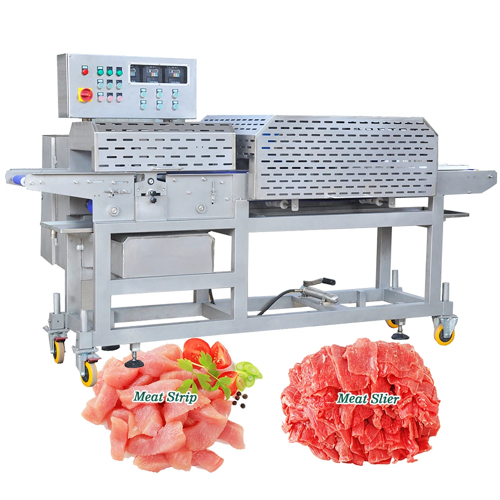 Automatic Haslet Cutter Slicer Pork Fillet Strip Shredding Beef Chicken Meat Cutting Machine Price