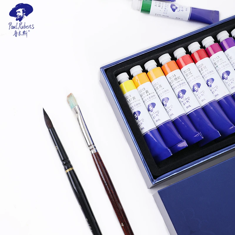 Paul Rubens Watercolor Paint Set Tubes Artist Grade 48 Colors   Professional Art Supplies for Painting and Drawing Gift - 8ml