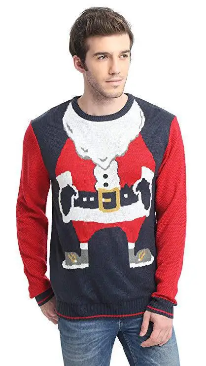 Custom Knitting Patterns Funny Crew Neck Couple Family Ugly Christmas jumper pullover Xmas Sweater For men