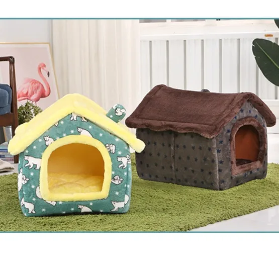 Wholesale Indoor Luxury Dog Beds Winter Cotton Warm Cats House with Modern Animal Pattern Sustainable for Living Room Use