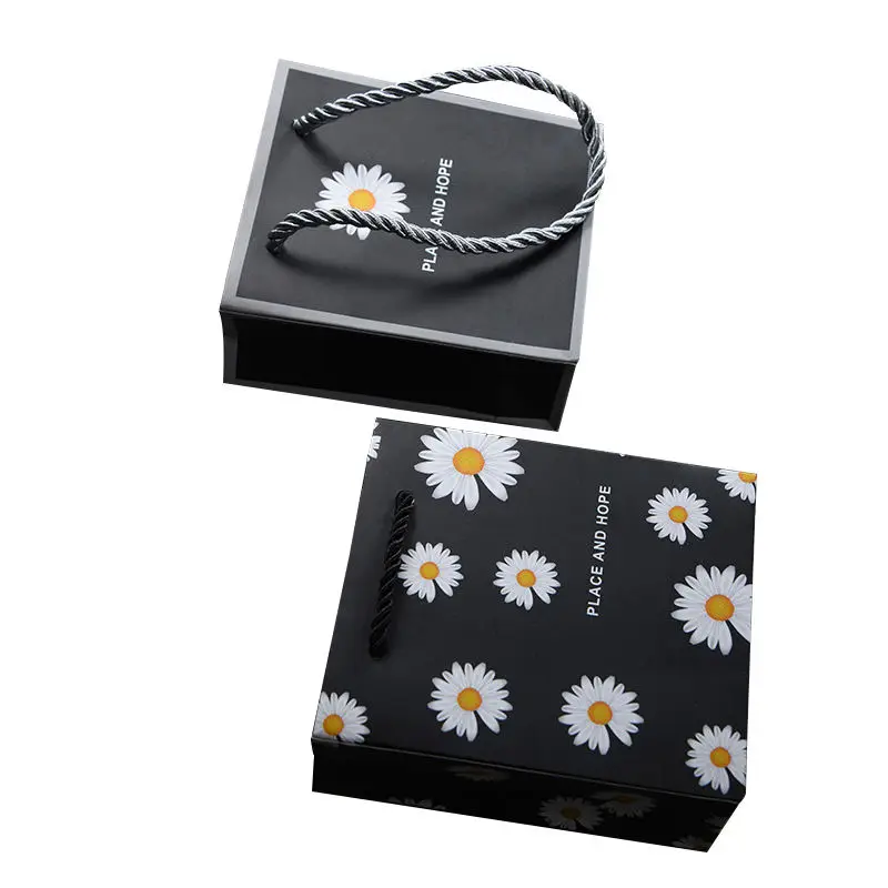 Wholesale Luxury Daisy Jewelry Packaging Box Necklace Bracelet Heaven And Earth Cover Carton