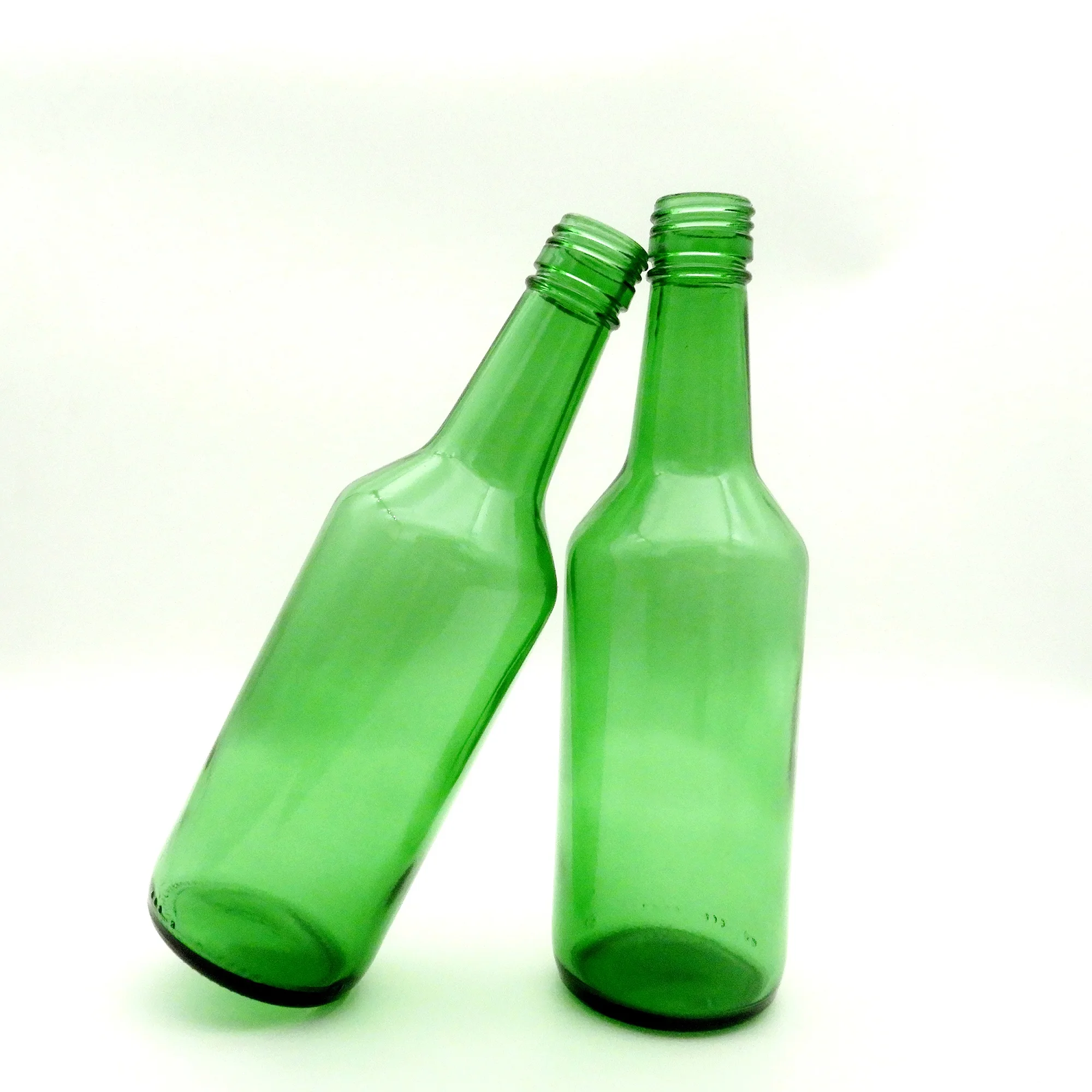 Empty Green Liquor Soda Beverage Glass Bottles Korean Soju Bottle Wholesale