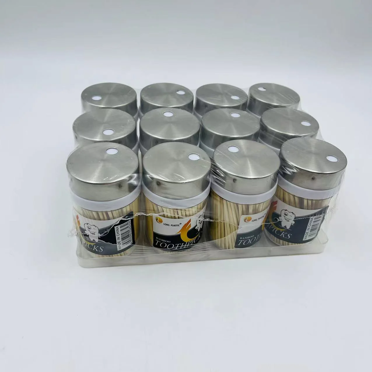 Special Hot Selling Natural Bamboo Steel Lid 5*5*8cm Long Toothpicks For Restaurant