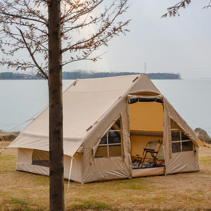 Remaco Outdoor Camping Waterproof New Design Large Oxford Cotton Canvas Fabric Air Inflatable House Tent For Camping