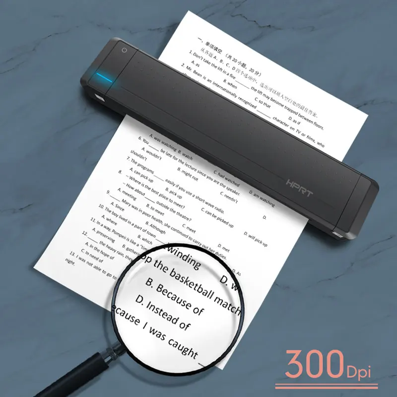 Direct Thermal Transfer Printer Mobile Document Printer Portable Photo BT Wireless A4 Paper Printer for Office