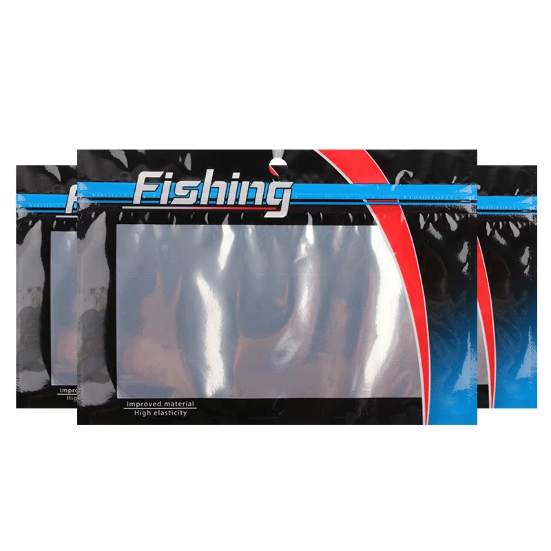 Custom Clear Window Zipper Printing Plastic Bag For Fishing Lure Metal Soft Bait Hard Trolling Jigging Lure Net Red Worm Decoy
