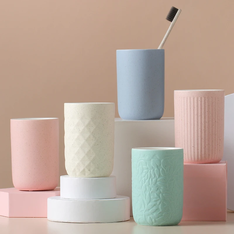 
Wholesale custom bathroom ceramic mouthwash water cup Manufacturer colored glaze ceramic mug, household 300ml 10oz 