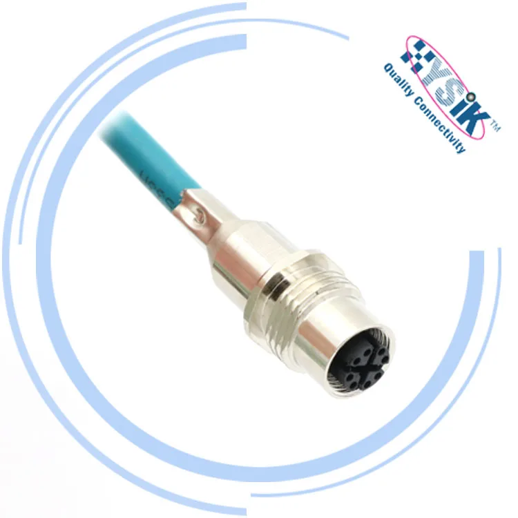 High Flex Panel Mount Connector M12 8 pin Male X Coded to RJ45 Straight Cable Type For Industrial EtherNet