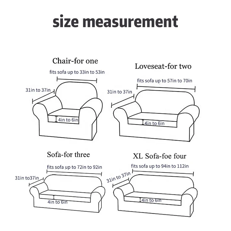 Elastic Sectional Couch Cover Sofa 3 Seats Slipcovers Stretch for Home