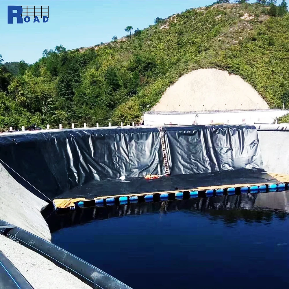 black white  smooth geomembrane rolls industrial pond liner landfill liner 2mm hdpe geomembrane price