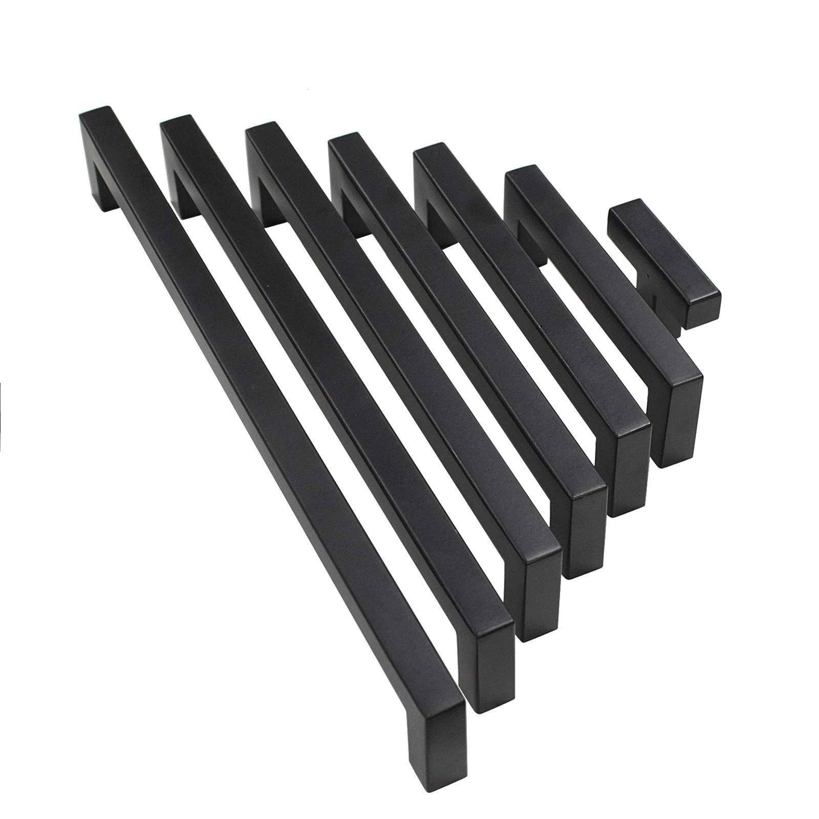 Stainless Steel Cabinet Drawer Door Handle Black Square Tube Furniture Pull Handle